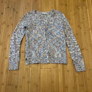 LOFT Blue and Gray Knit Cardigan Sweaters